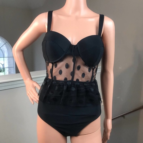 Black one piece Teddy   size large - Picture 2 of 5